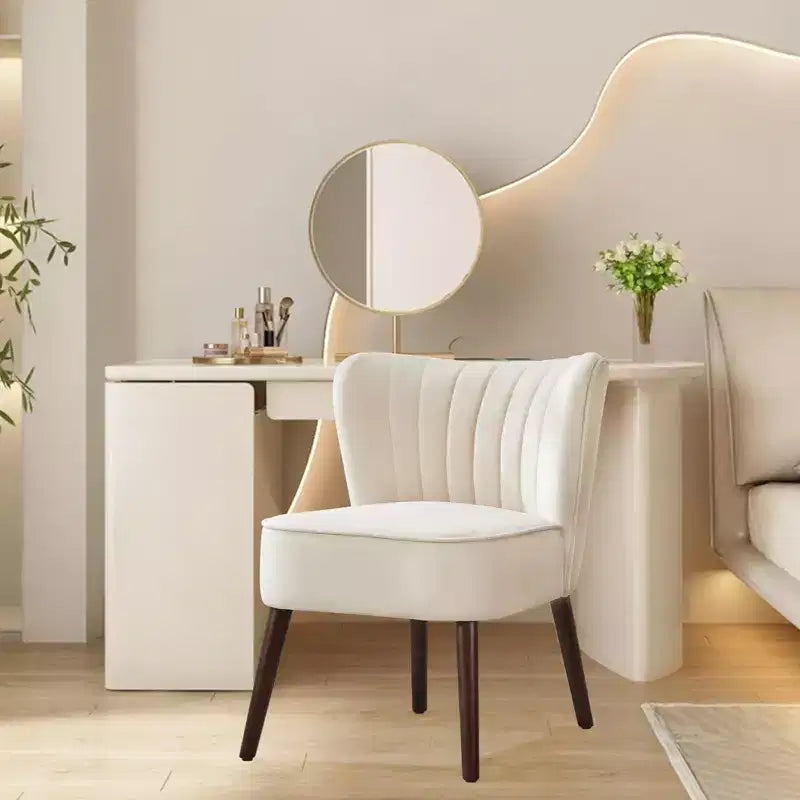 Ensemble de 2 fauteuils d'appoint modernes en velours, chaise de salon rembourrée douce avec pieds en bois, fauteuil de salon confortable sans accoudoirs pour salon/maquillage