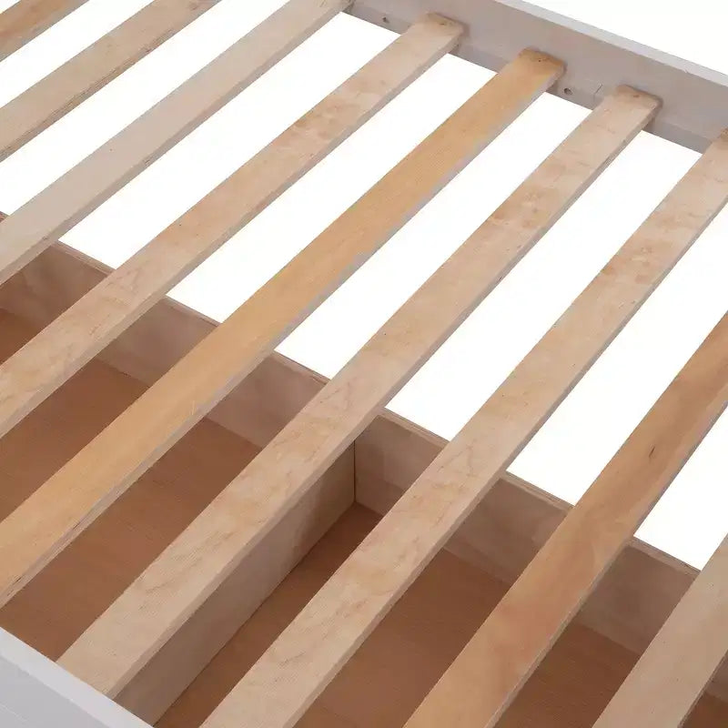 Lit superposé jumeau sur jumeau avec 3 tiroirs et étagères pour appartement et dortoir
