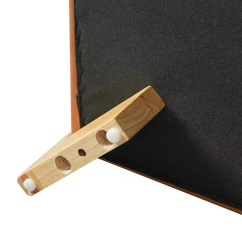 Ottoman capitonné moderne carré en bois de tissu bouclette