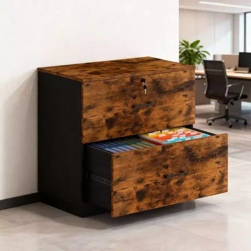 Karl Home2 Wide Drawer File Cabinet Flat Panel Design Single Lock