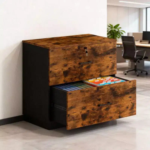 Karl Home2 Wide Drawer File Cabinet Flat Panel Design Single Lock