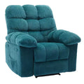 360 Swivel Rocking Recliner Chair w/ Side Pockets, Comfy Upholstered Fabric Glider Nursery Sofa, Steel Frame Lounge for Living Room & Small Space