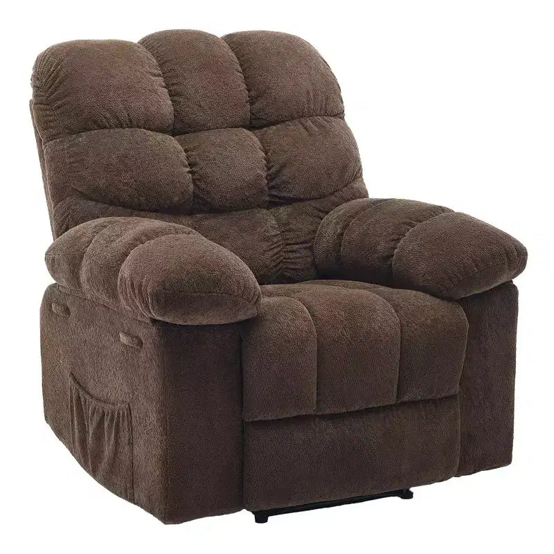 Fauteuil inclinable pivotant et basculant à 360° avec poches latérales, canapé de chambre d'enfant rembourré confortable, cadre en acier pour salon et petit espace.