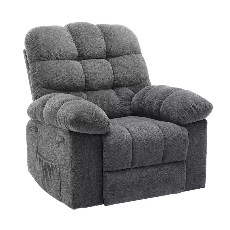 Fauteuil inclinable pivotant et basculant à 360° avec poches latérales, canapé de chambre d'enfant rembourré confortable, cadre en acier pour salon et petit espace.