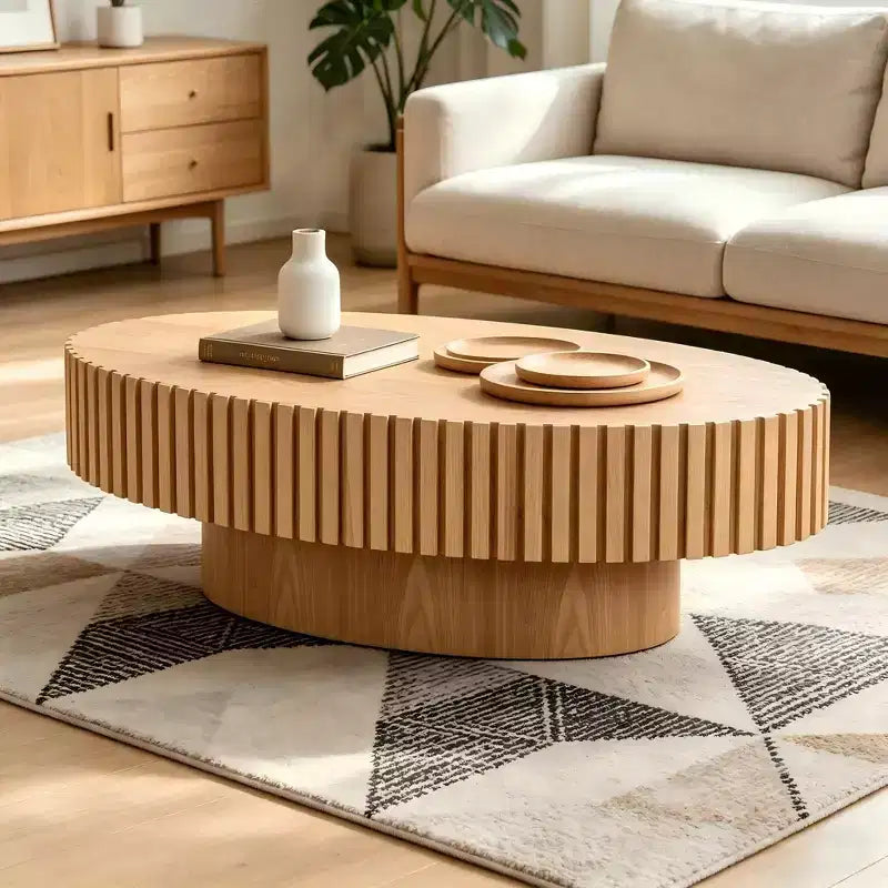 Meuble TV moderne pour téléviseur de 80 pouces avec 3 portes, grand meuble de rangement pour salon, chambre à coucher, bois naturel