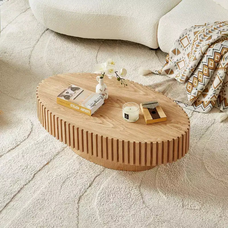 Meuble TV moderne pour téléviseur de 80 pouces avec 3 portes, grand meuble de rangement pour salon, chambre à coucher, bois naturel
