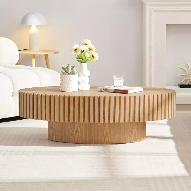Meuble TV moderne pour téléviseur de 80 pouces avec 3 portes, grand meuble de rangement pour salon, chambre à coucher, bois naturel