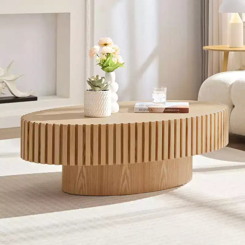 Meuble TV moderne pour téléviseur de 80 pouces avec 3 portes, grand meuble de rangement pour salon, chambre à coucher, bois naturel