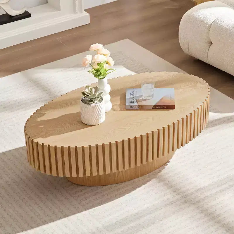 Meuble TV moderne pour téléviseur de 80 pouces avec 3 portes, grand meuble de rangement pour salon, chambre à coucher, bois naturel