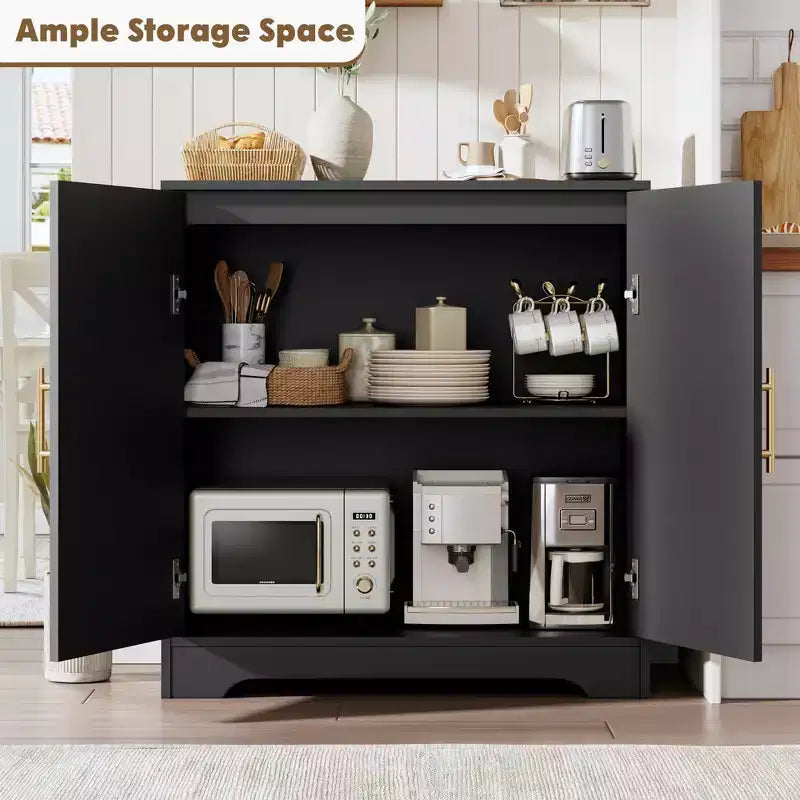 Buffet moderne avec 2 portes en rotin et étagères, Console de rangement pour salon, salle à manger, cuisine et entrée