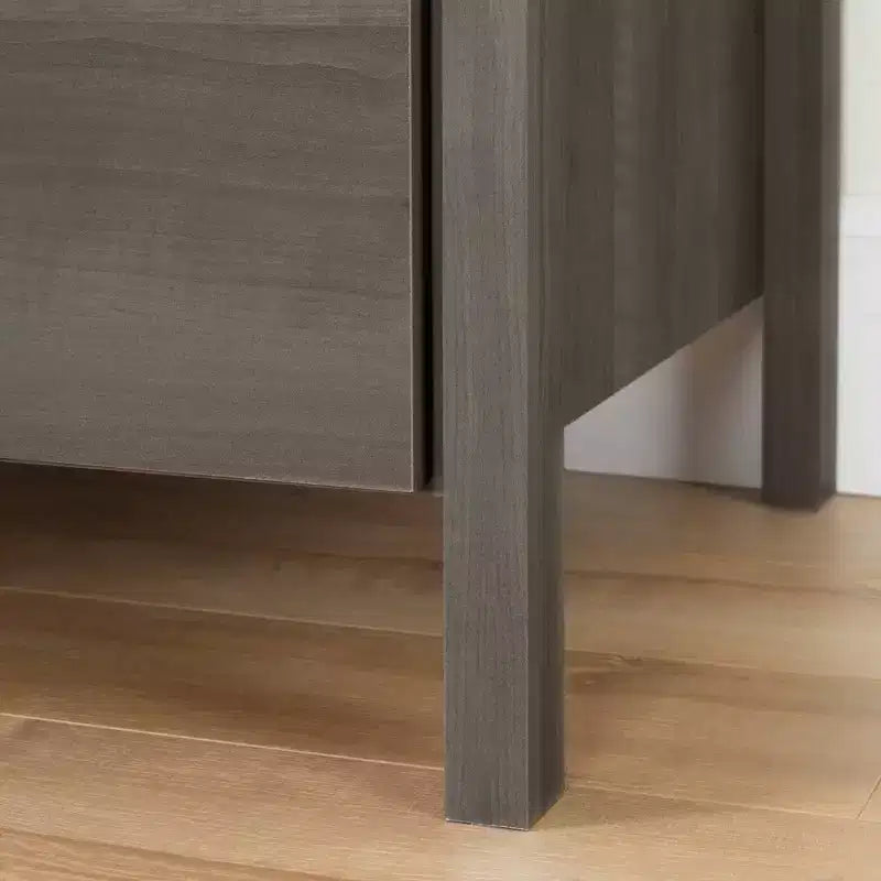 Commode 5 tiroirs Chêne Vieilli : Style campagne moderne, coulisses métalliques, capacité de 11,3 kg par tiroir