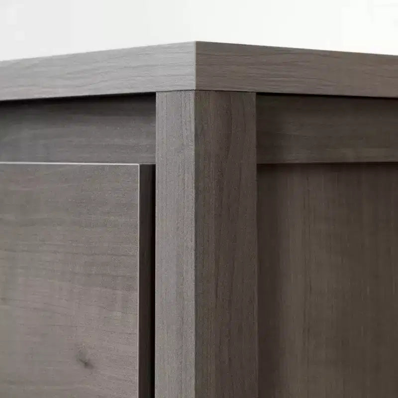 Commode 5 tiroirs Chêne Vieilli : Style campagne moderne, coulisses métalliques, capacité de 11,3 kg par tiroir