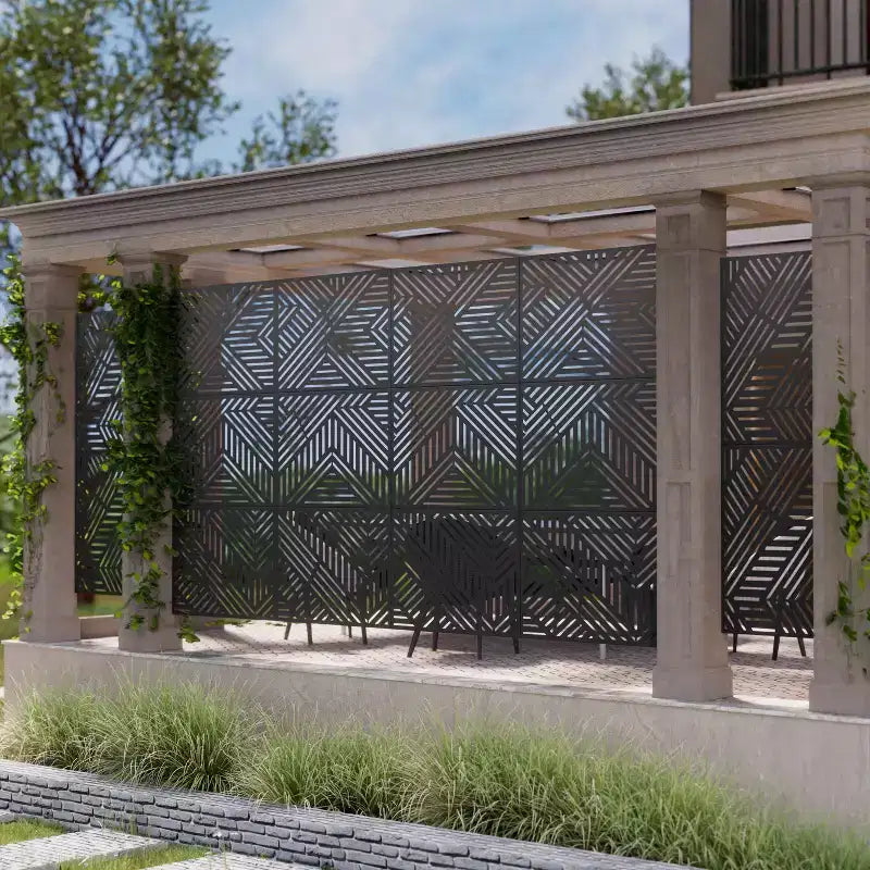 Écran d'intimité extérieur en métal, autoportant, décoratif pour patio