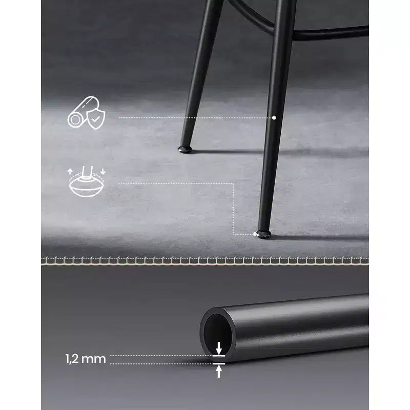 Collection - Tabourets de bar (lot de 2), tabourets de bar pivotants hauteur comptoir avec dossier, en cuir synthétique avec surpiqûres