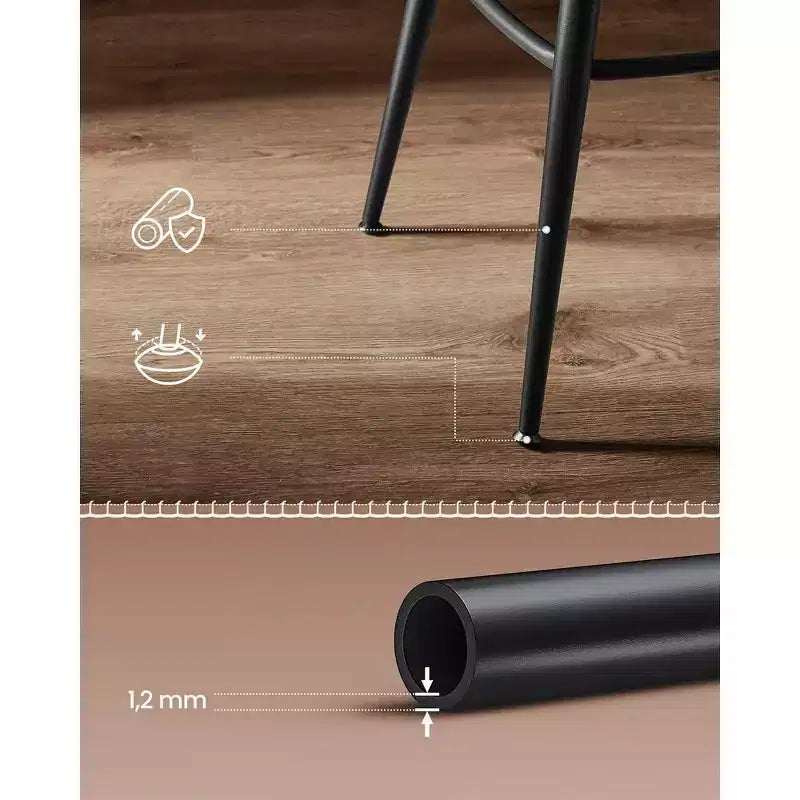Collection - Tabourets de bar (lot de 2), tabourets de bar pivotants hauteur comptoir avec dossier, en cuir synthétique avec surpiqûres