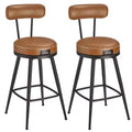 VASAGLE EKHO Collection - Bar Stools Set of 2, Counter Height Swivel Bar Stools with Back, Synthetic Leather with Stitching