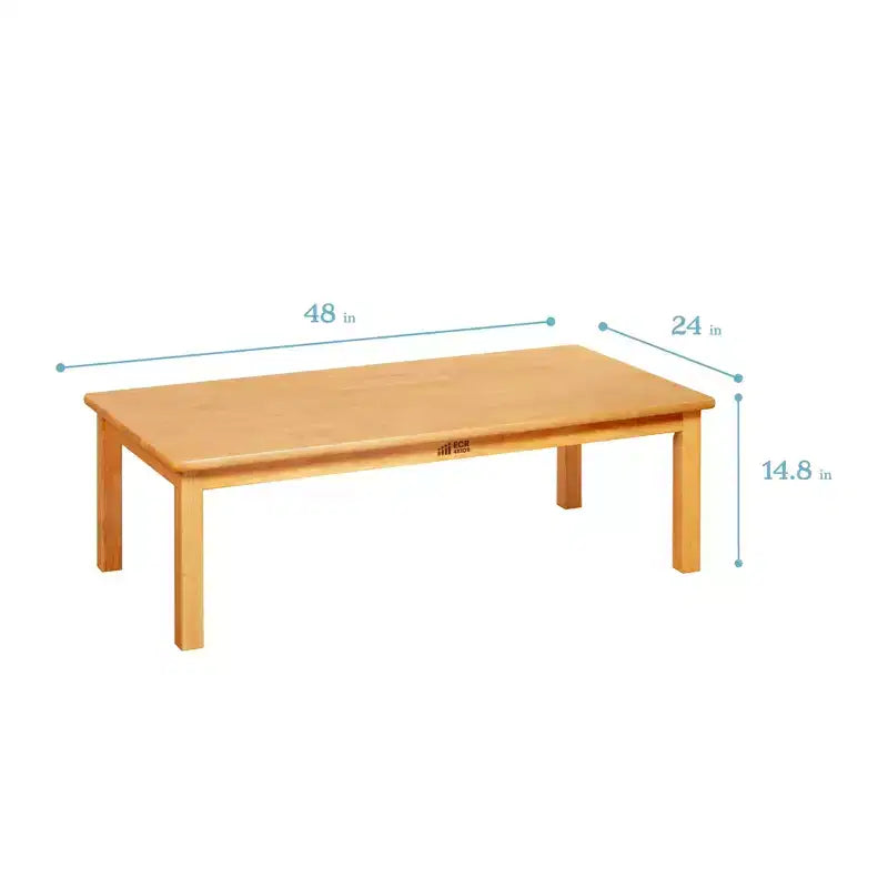 Table en bois dur avec pieds de 14 po, mobilier pour enfants, miel