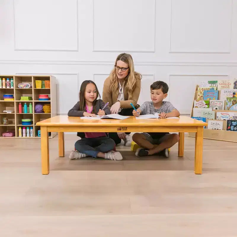 Table en bois dur avec pieds de 14 po, mobilier pour enfants, miel