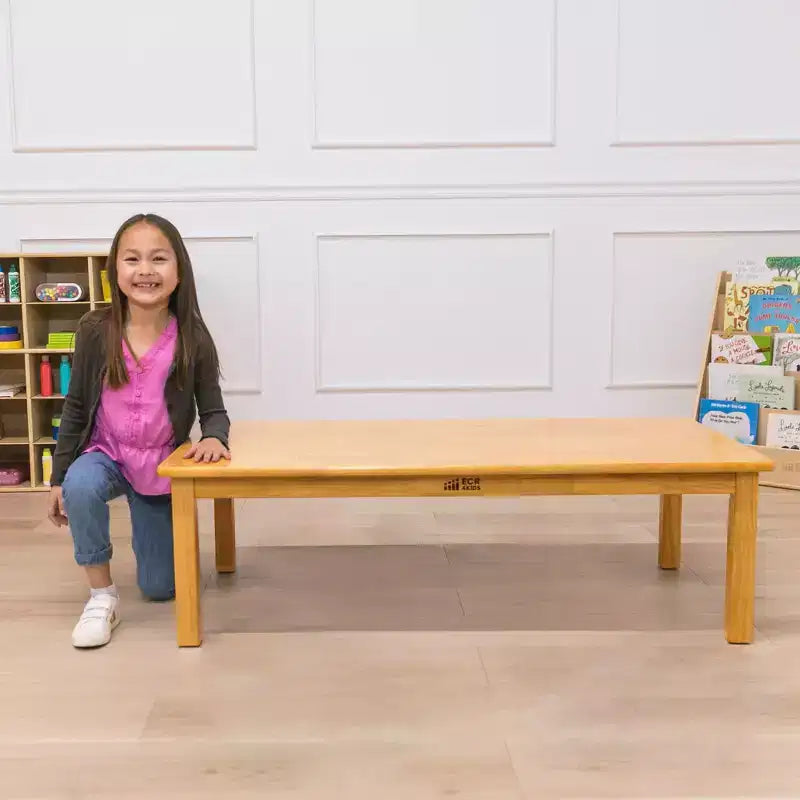 Table en bois dur avec pieds de 14 po, mobilier pour enfants, miel